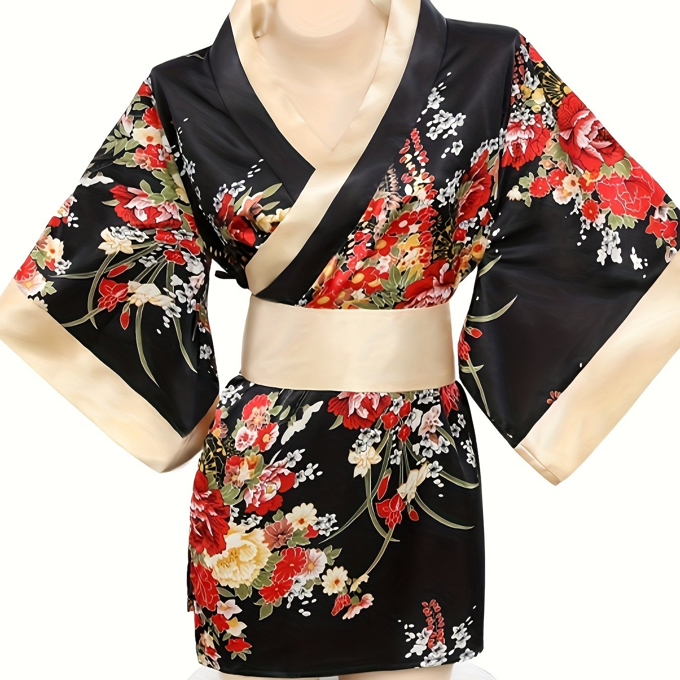 Showa Geisha Kimono Robe Temptation Deep V Private Interest Improved Sexy Cos Nightgown Pajamas Dress