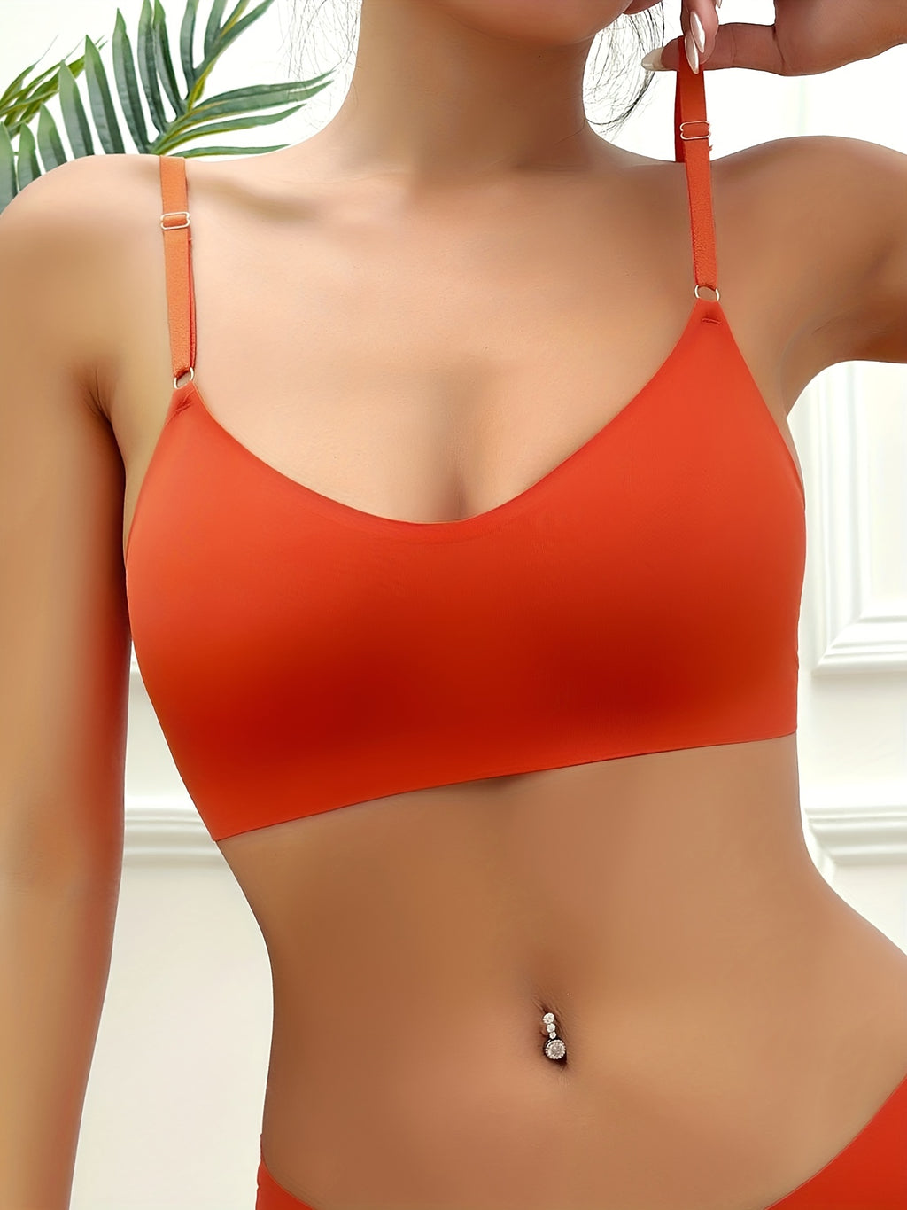 5pcs Simple Solid Bralettes, Seamless Comfy Stretch Sports Bra, Women's Lingerie & Underwear