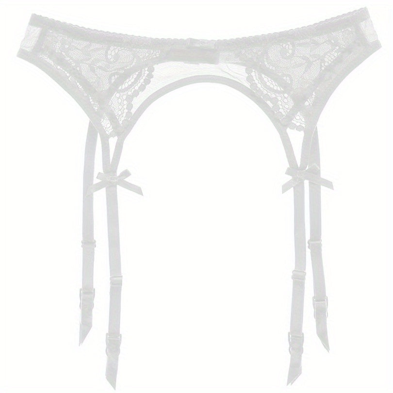 Seductive Floral Lace Garter Belt for Women - Soft Polyamide Knit Fabric, Sheer, Hand Washable, Sexy Lingerie Accessory for Thigh High Stockings