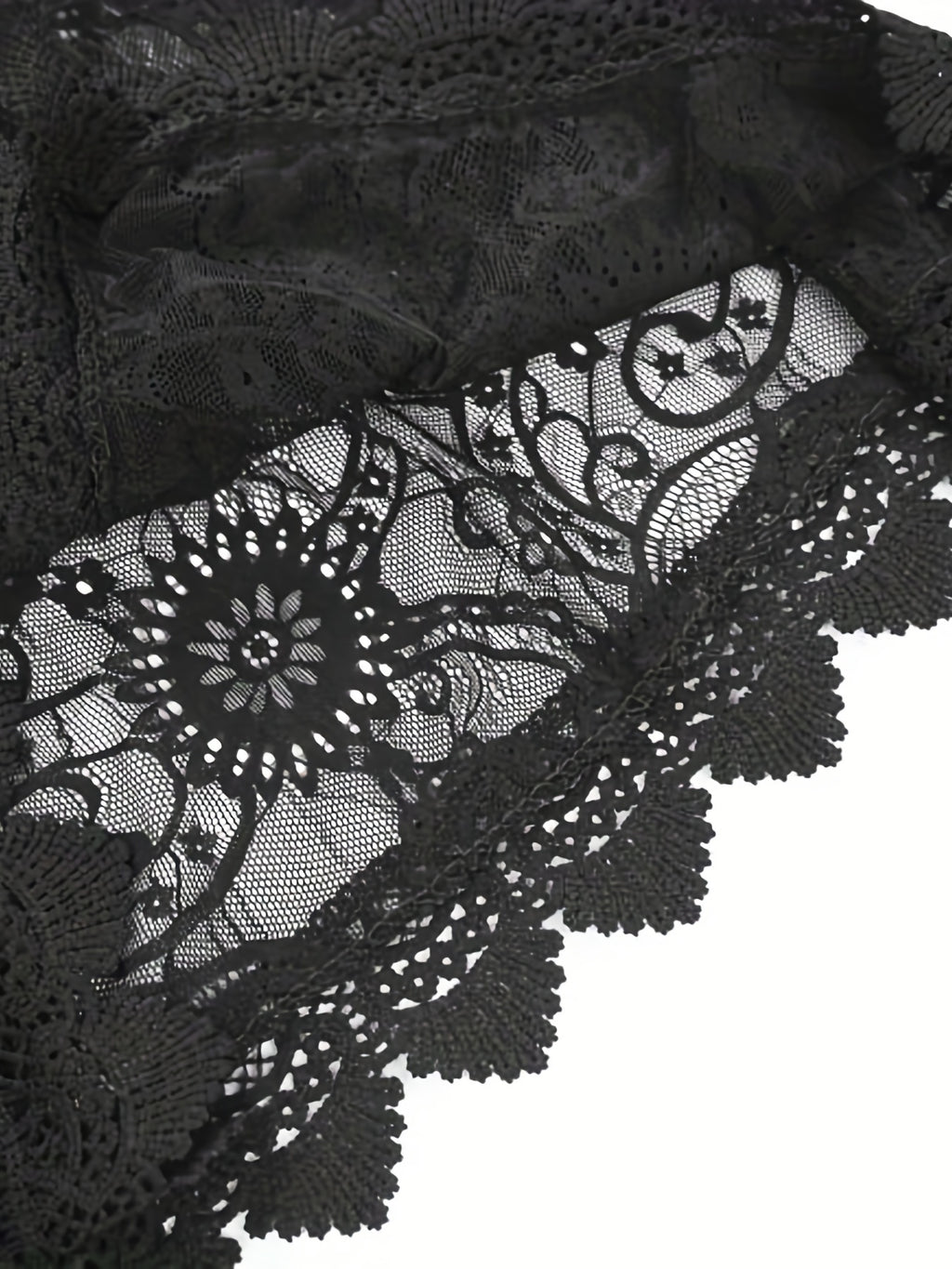 Feminine Lace Scallop Trim Dress - Seductive Plunging V-neck - Flattering Beach Cover Up for Women - Perfect Summer Wardrobe Staple