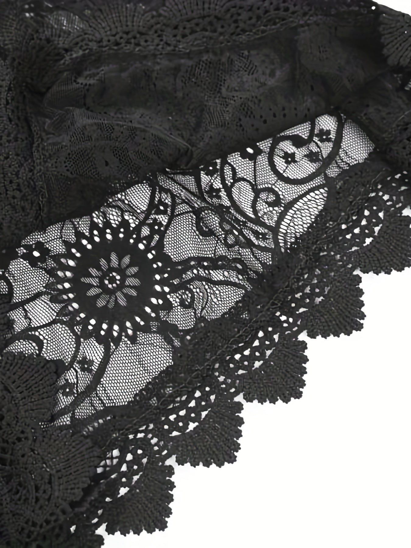 Feminine Lace Scallop Trim Dress - Seductive Plunging V-neck - Flattering Beach Cover Up for Women - Perfect Summer Wardrobe Staple
