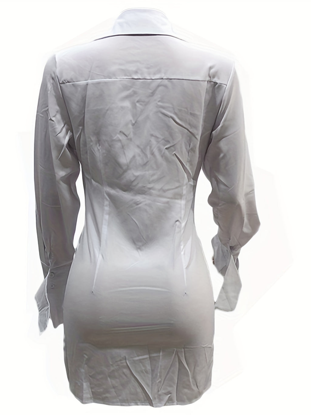Womens Chic Long Sleeve Button-Up Mini Dress - Flattering Fit & Versatile Design - Trendy Casual Shirt Dress for All-Season Style