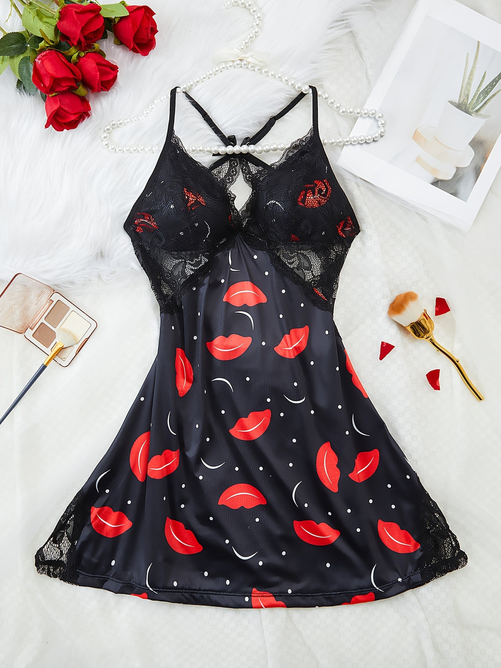 Sexy Dresses for Women Date Night Plus Size Summer, Lace Sleepwear Women Valentine Pajamas Sexy Nightdress