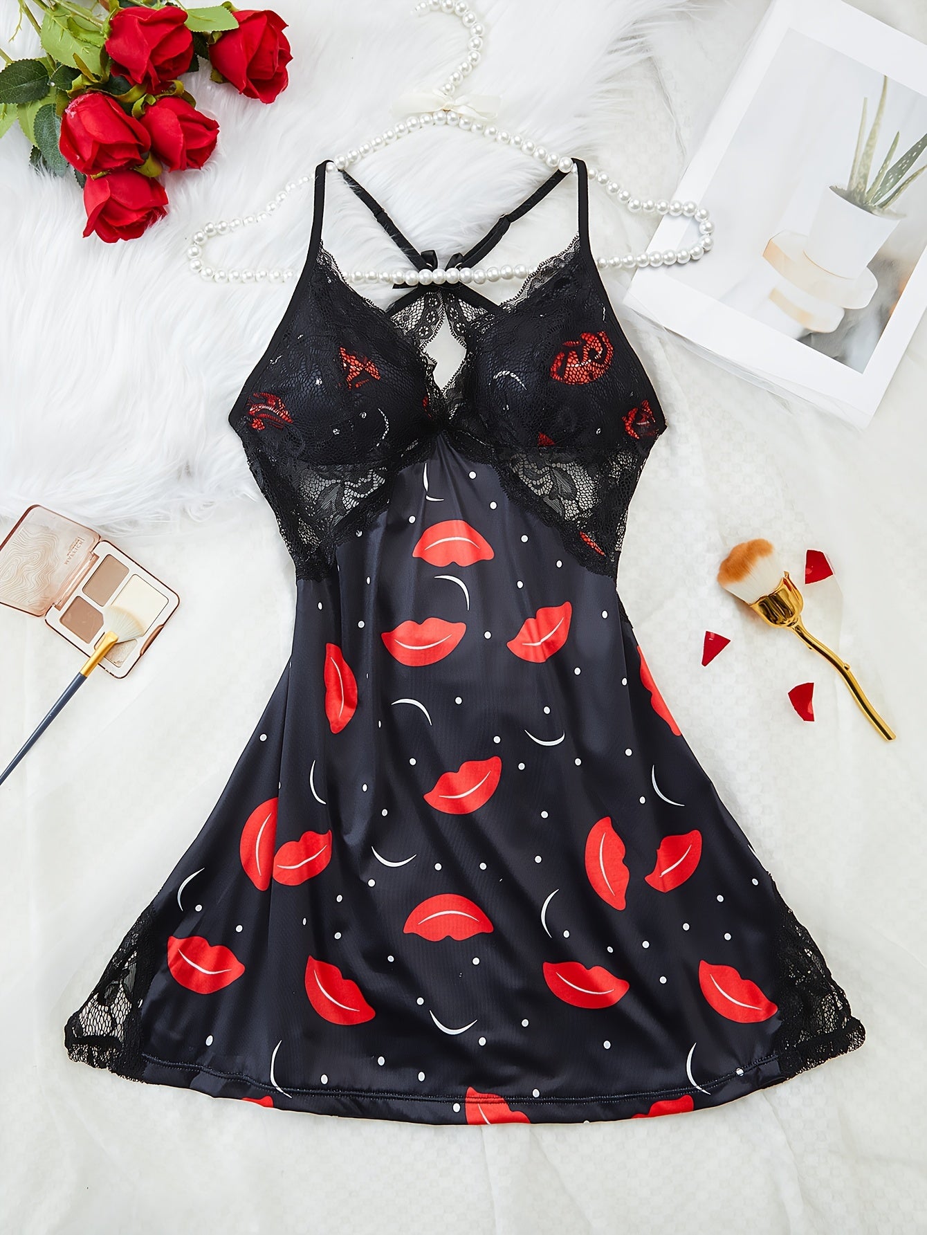 Sexy Dresses for Women Date Night Plus Size Summer, Lace Sleepwear Women Valentine Pajamas Sexy Nightdress
