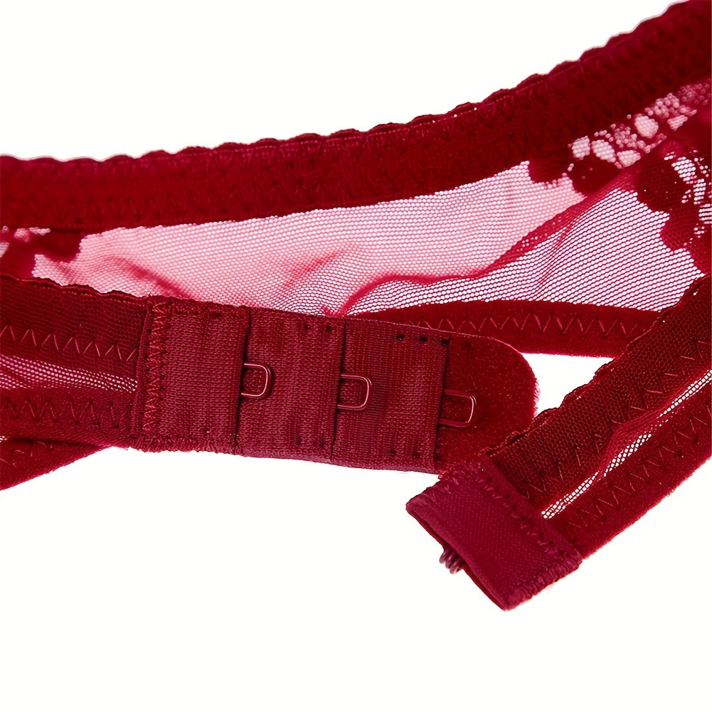 Seductive Floral Lace Garter Belt for Women - Soft Polyamide Knit Fabric, Sheer, Hand Washable, Sexy Lingerie Accessory for Thigh High Stockings