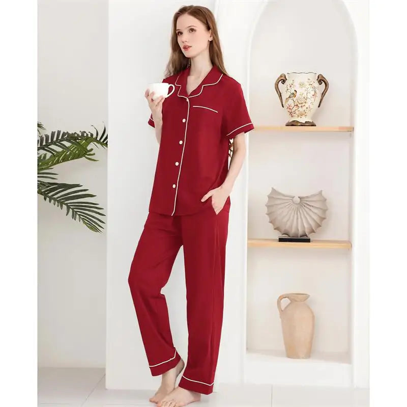 Autumn Loungewear Women Sets Sleepwear Pajamas for Women Set Cotton