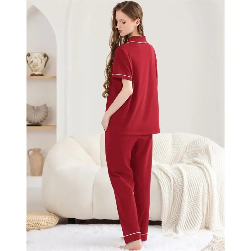 Autumn Loungewear Women Sets Sleepwear Pajamas for Women Set Cotton