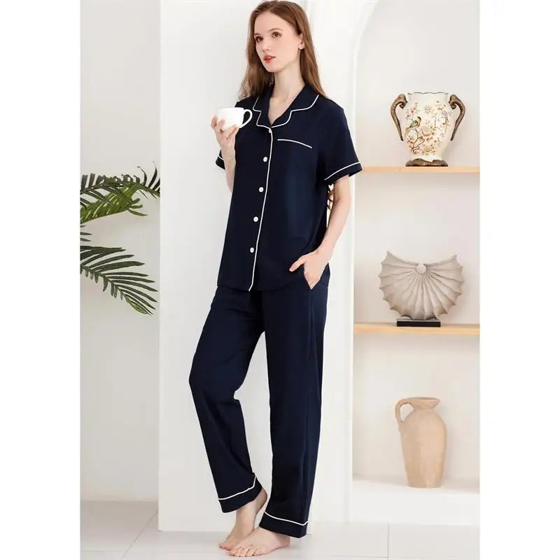 Cotton Loungewear Women Sets Romantic Sleepwear Cotton Pajamas for Women Set