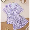Summer Pyjamas Women Sleepwear Cotton Short Sleeve Pajamas for Women Set