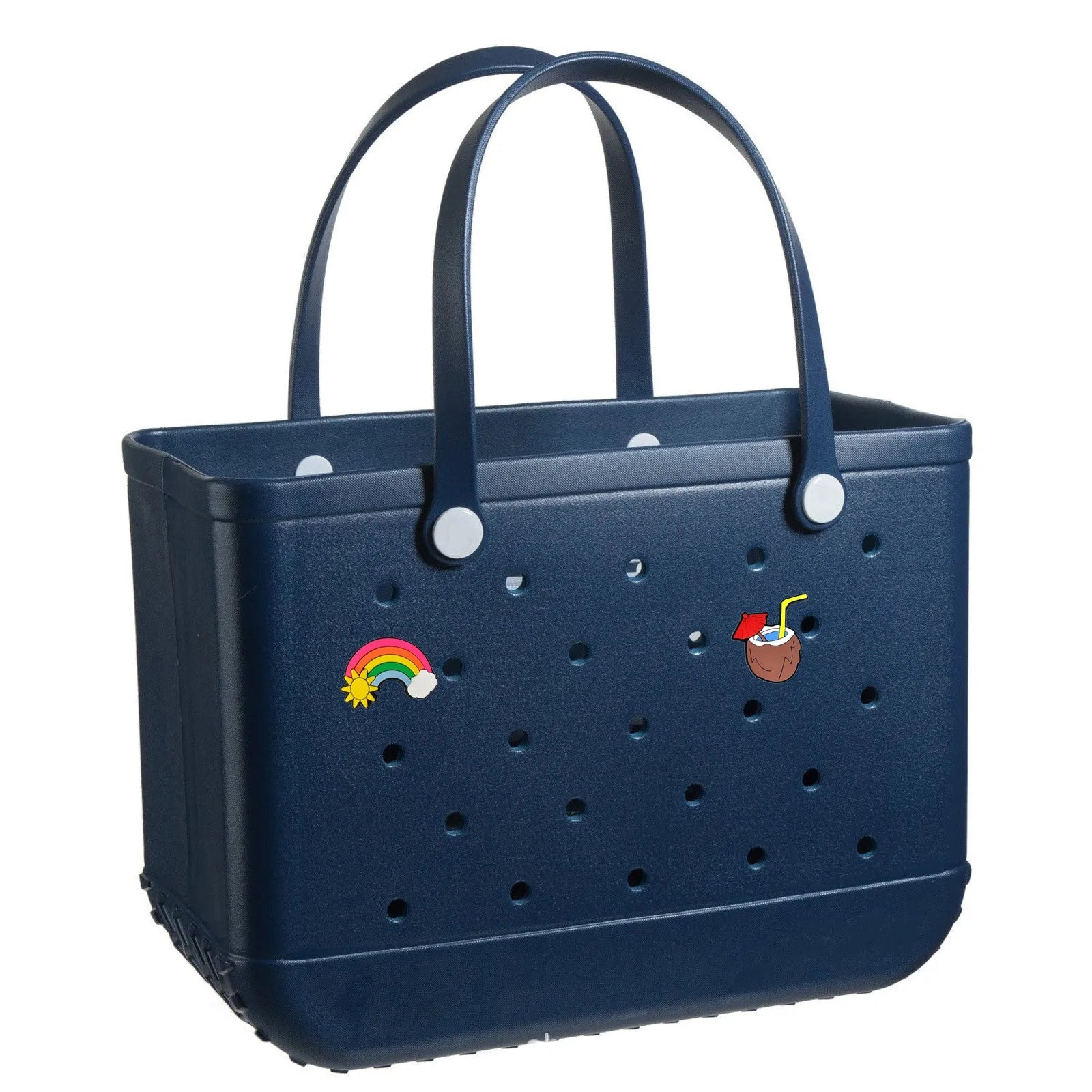 38x13x32cm Beach Bogg Bag Tote Silicone Basket Waterproof Mini Jelly Handbag Picnic Basket Multi-Purpose Croc Handbag Beach Bags