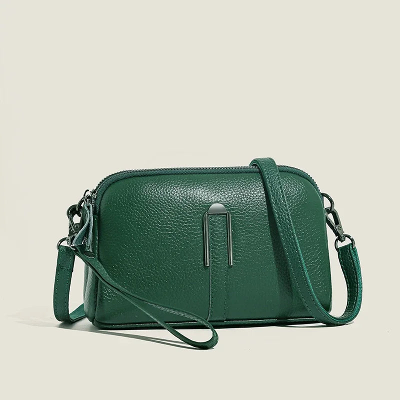 100% Genuine Leather Bag Luxury Women's Crossbody Bags for Woman Mom Female Solid Color Clutch Phone Shoulder Messenger Bag Sac