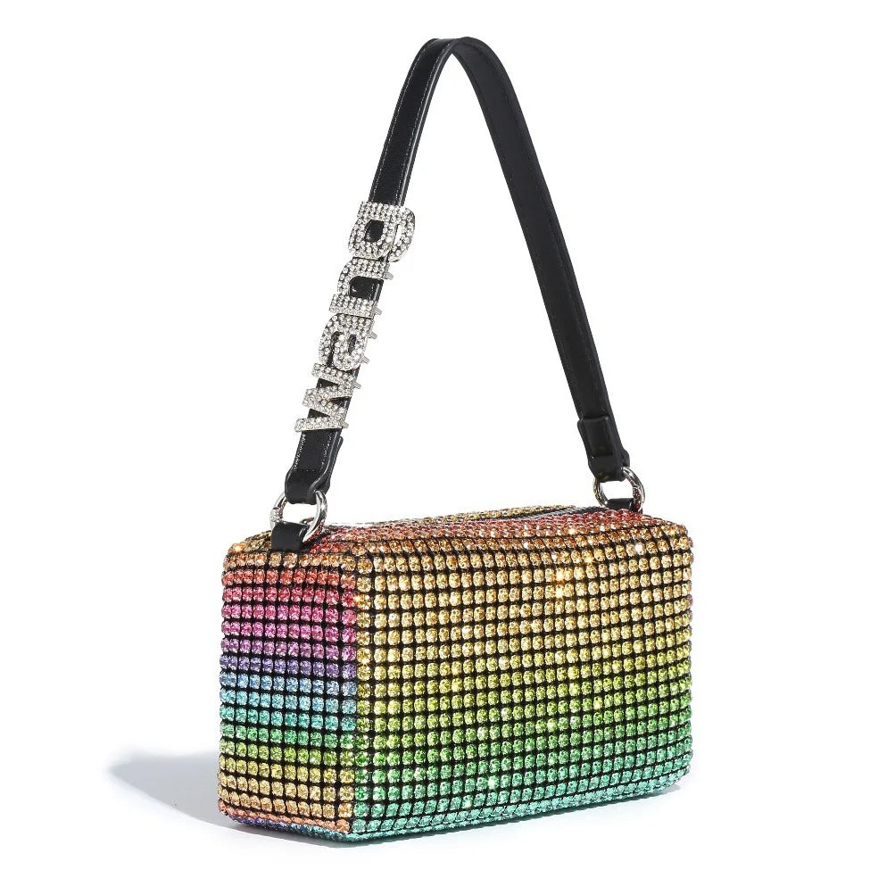 2025 Luxury Rhinestone Pearl Evening Bag for Women | Sparkly Stage Performance Purse | Elegant Dinner Party Clutch Crossbody Bag