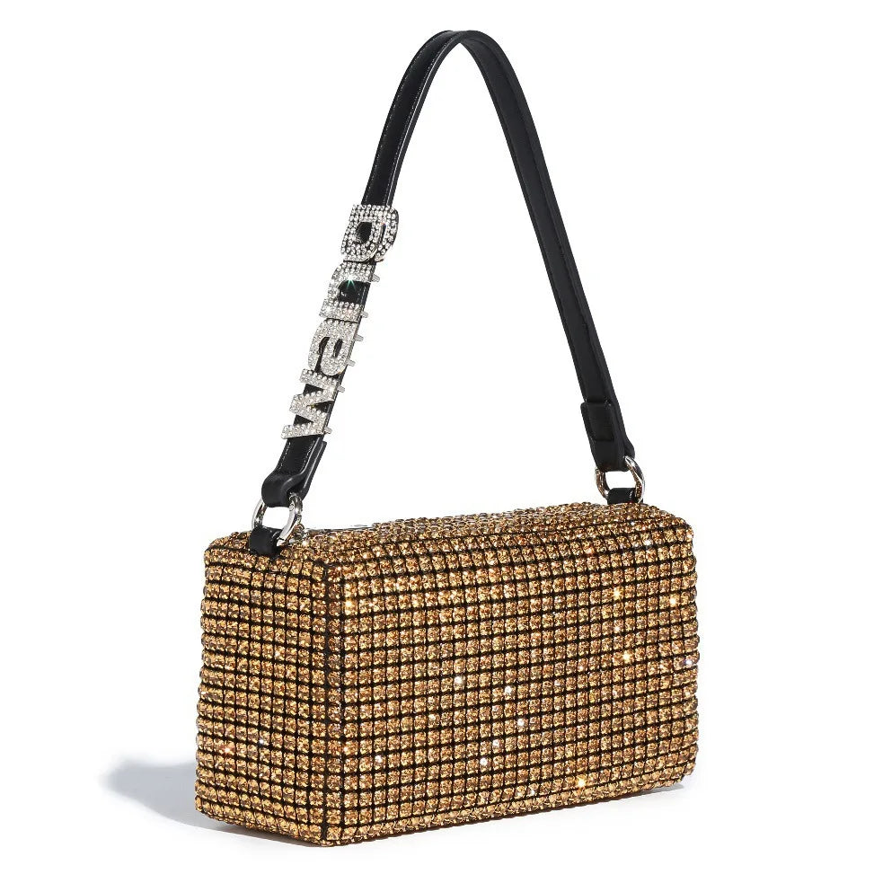 2025 Luxury Rhinestone Pearl Evening Bag for Women | Sparkly Stage Performance Purse | Elegant Dinner Party Clutch Crossbody Bag
