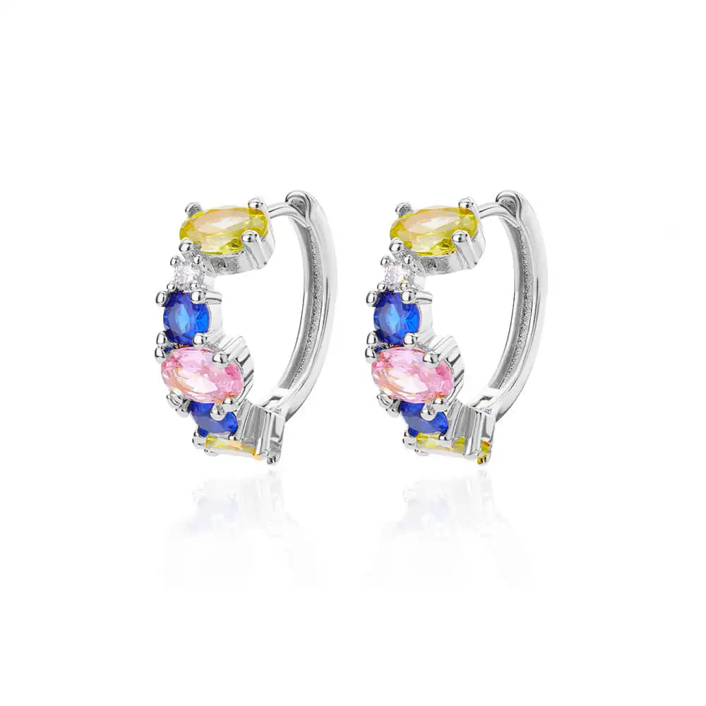 Zircon Round Star Earring For Women Geometric Stainless Steel Heart Hoop Earring Party Wedding Aesthetic Jewelry Gift 2025
