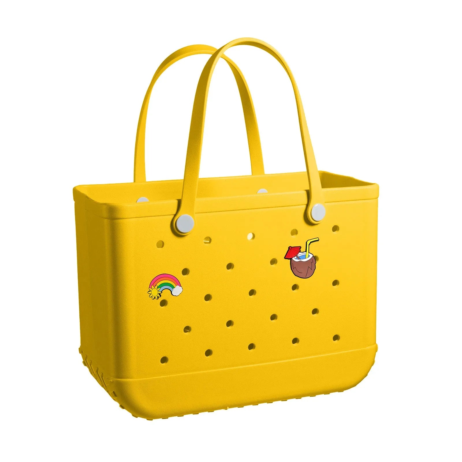 38x13x32cm Beach Bogg Bag Tote Silicone Basket Waterproof Mini Jelly Handbag Picnic Basket Multi-Purpose Croc Handbag Beach Bags