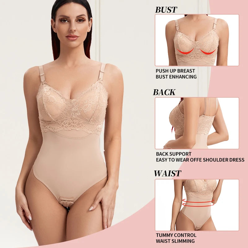 Women's Bodysuits Tummy Control Butt Lifter Shapewear Sleeveless Tops V-Neck Camisole Jumpsuit Waist Trainer Corset Body Shaper