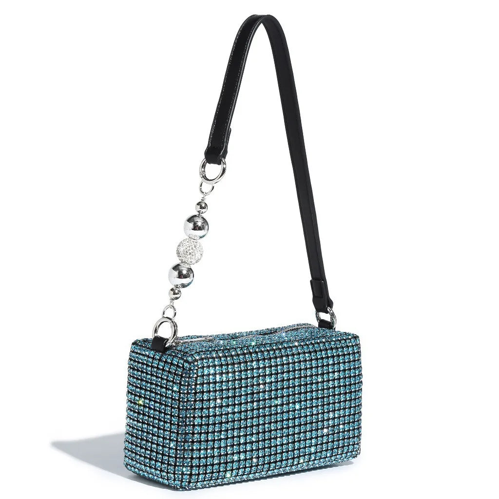2025 Luxury Rhinestone Pearl Evening Bag for Women | Sparkly Stage Performance Purse | Elegant Dinner Party Clutch Crossbody Bag