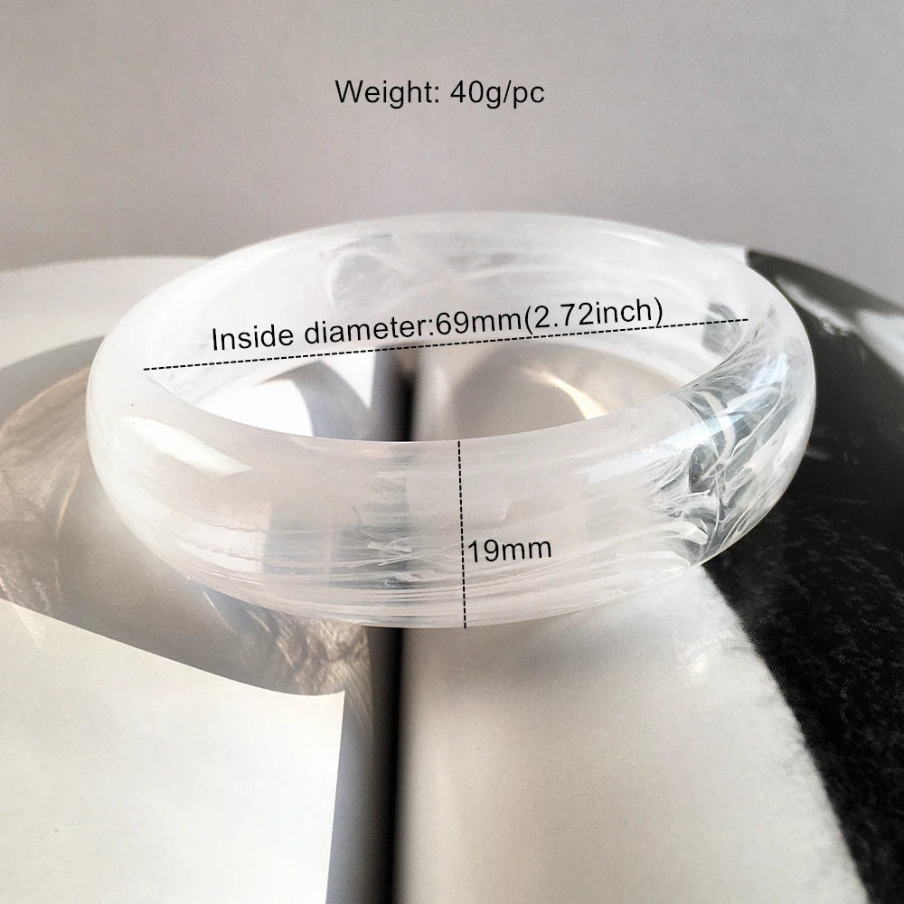 UJBOX Waterproof Acrylic Chunky Bangles Bracelets For Women Mother's Day Valentine's Day Jewelry Gift Wholesale