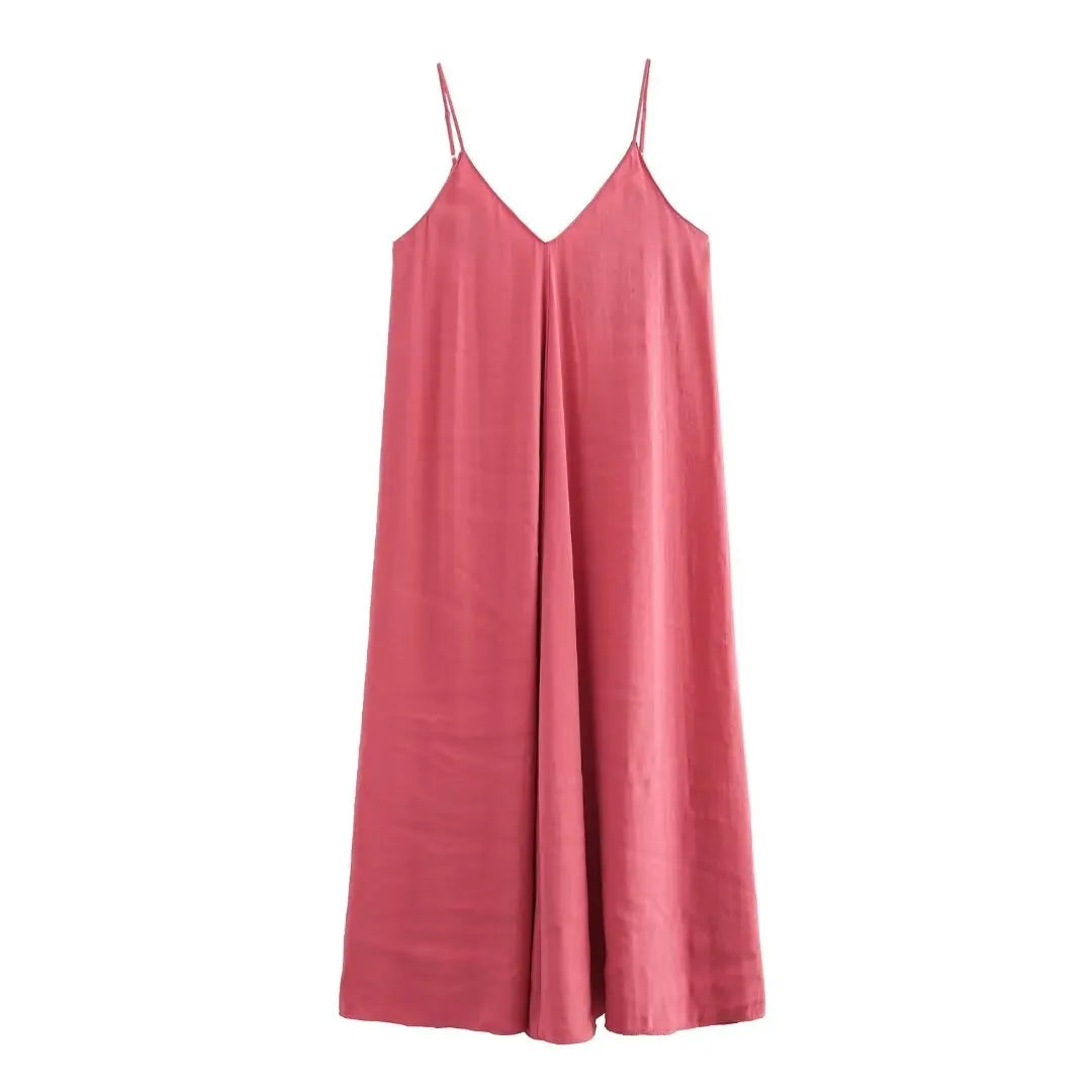 TRAF Black Slip Long Dresses for Women Red Draped Summer Dress Woman 2024 Sexy Backless Maxi Dress Women Summer Beach Dresses