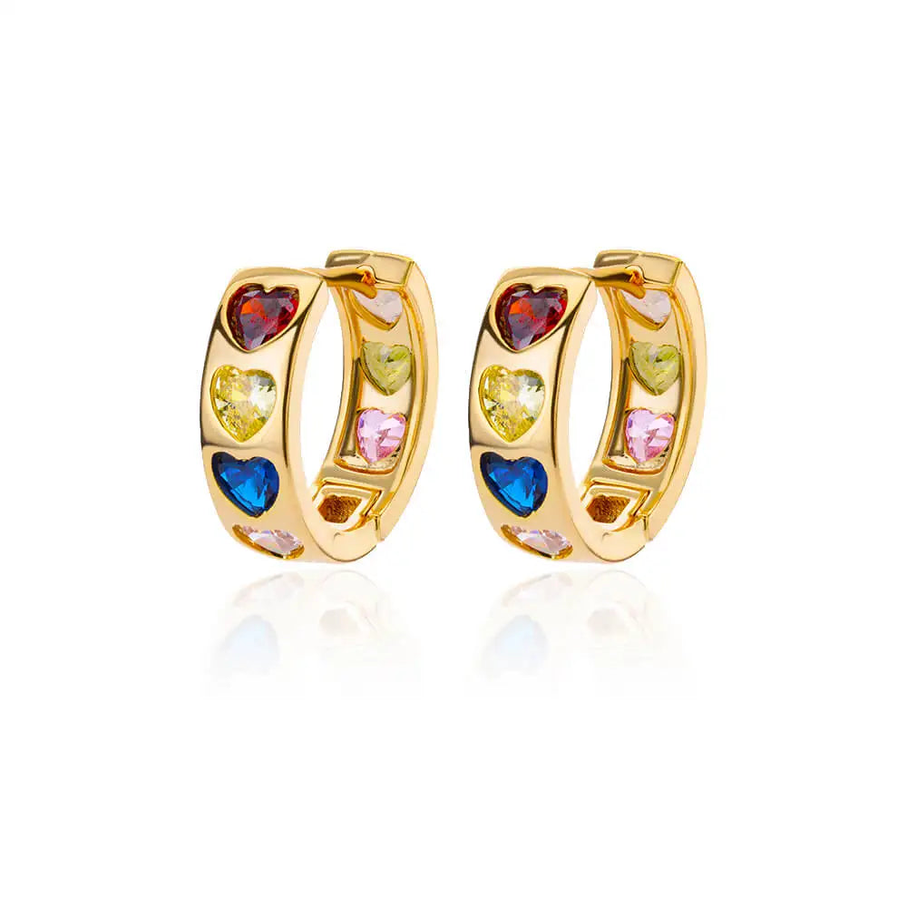 Zircon Round Star Earring For Women Geometric Stainless Steel Heart Hoop Earring Party Wedding Aesthetic Jewelry Gift 2025