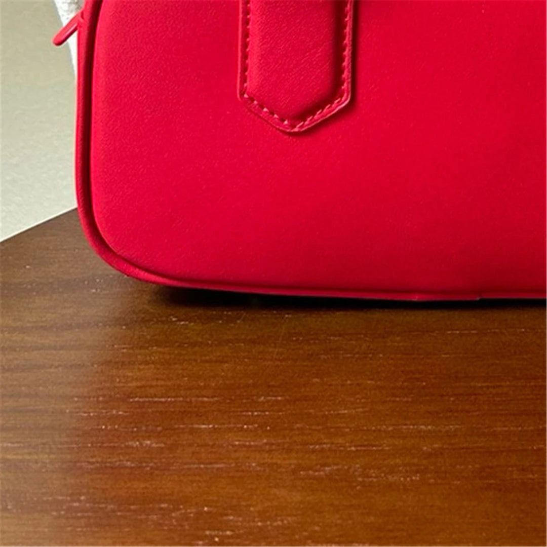 Portable Bowling Bag For Women Luxury Crossbody Bag Real Cowhide Leather Versatile Handbag Fashion Designer Lady Tote Bags