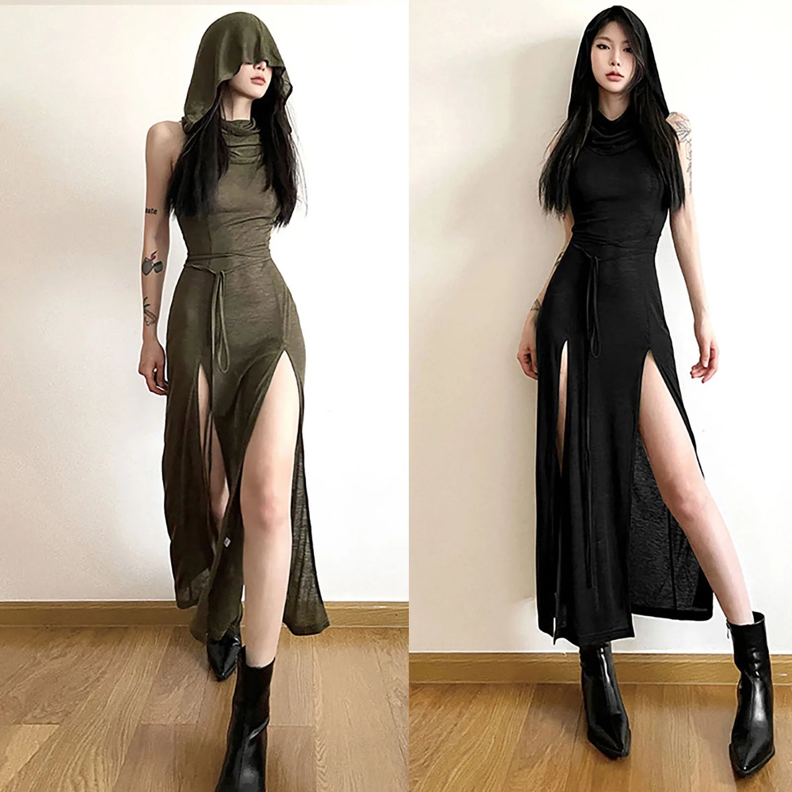 Dresses For Formal Occasions Women'S Summer Fashion Personality New Hooded Loose Solid Color Vestidos En Oferta LiquidacióN