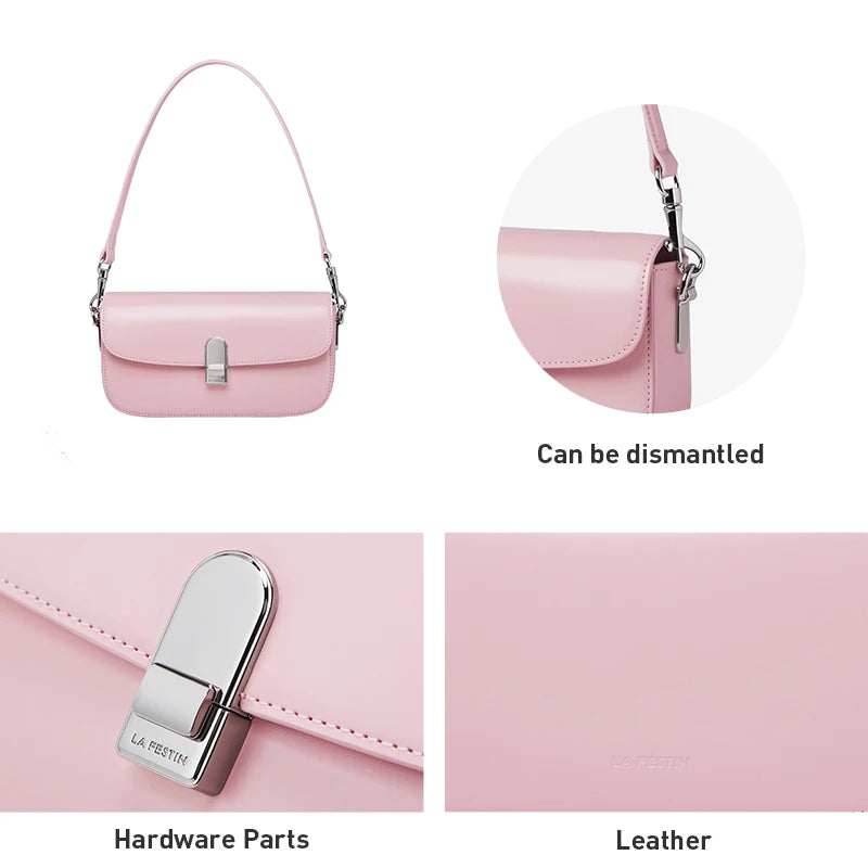 LA FESTIN Handbag Woman 2024 New Women's Bag Leather Bag Shoulder Bag Cross Bag Fashion Designer Luxury Bag Female Bags