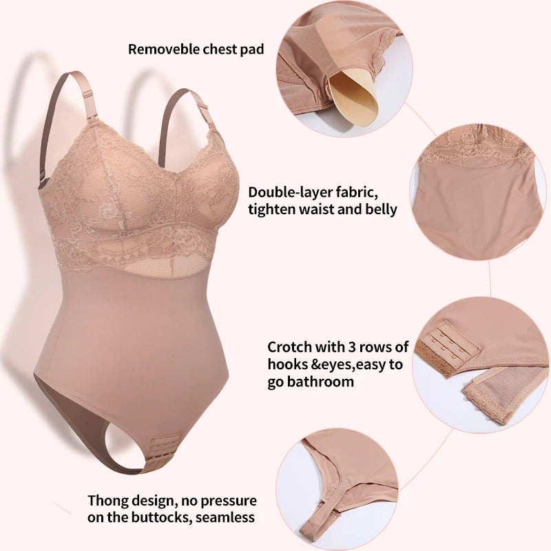 Women's Bodysuits Tummy Control Butt Lifter Shapewear Sleeveless Tops V-Neck Camisole Jumpsuit Waist Trainer Corset Body Shaper