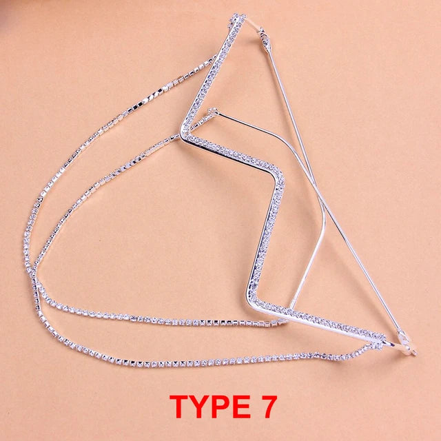 Stonefans Long Fringed Glasses Frame Designer Vintage 2022 Eyeglasses Without Lens for Women Face Decorations Helloween Jewelry