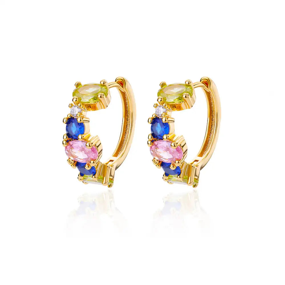 Zircon Round Star Earring For Women Geometric Stainless Steel Heart Hoop Earring Party Wedding Aesthetic Jewelry Gift 2025