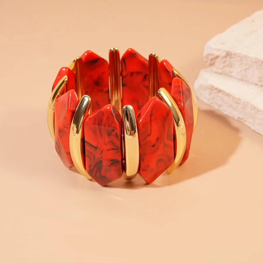 New Trend Acrylic Irregular Geometric Exaggerated Chunky Bangles for Women Statement Charm Smudge Goth Bracelets Jewelry B1