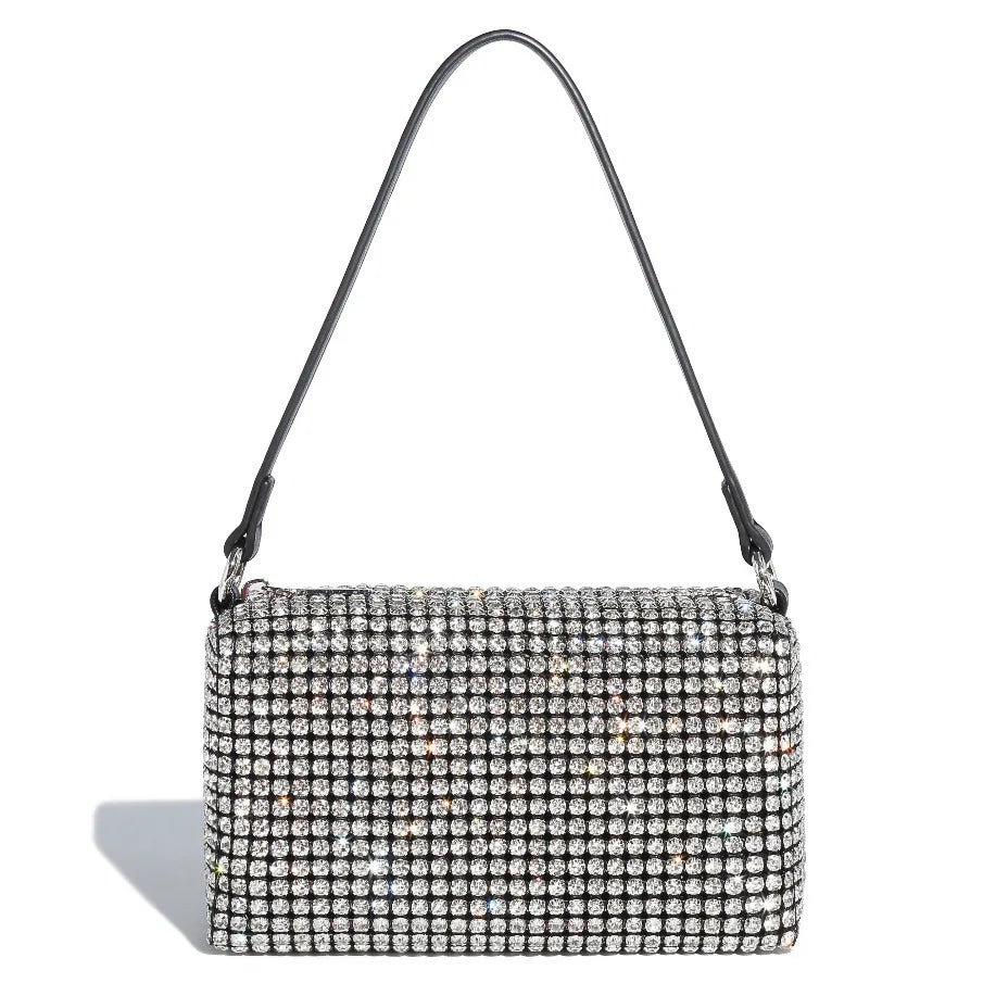 2025 Luxury Rhinestone Pearl Evening Bag for Women | Sparkly Stage Performance Purse | Elegant Dinner Party Clutch Crossbody Bag