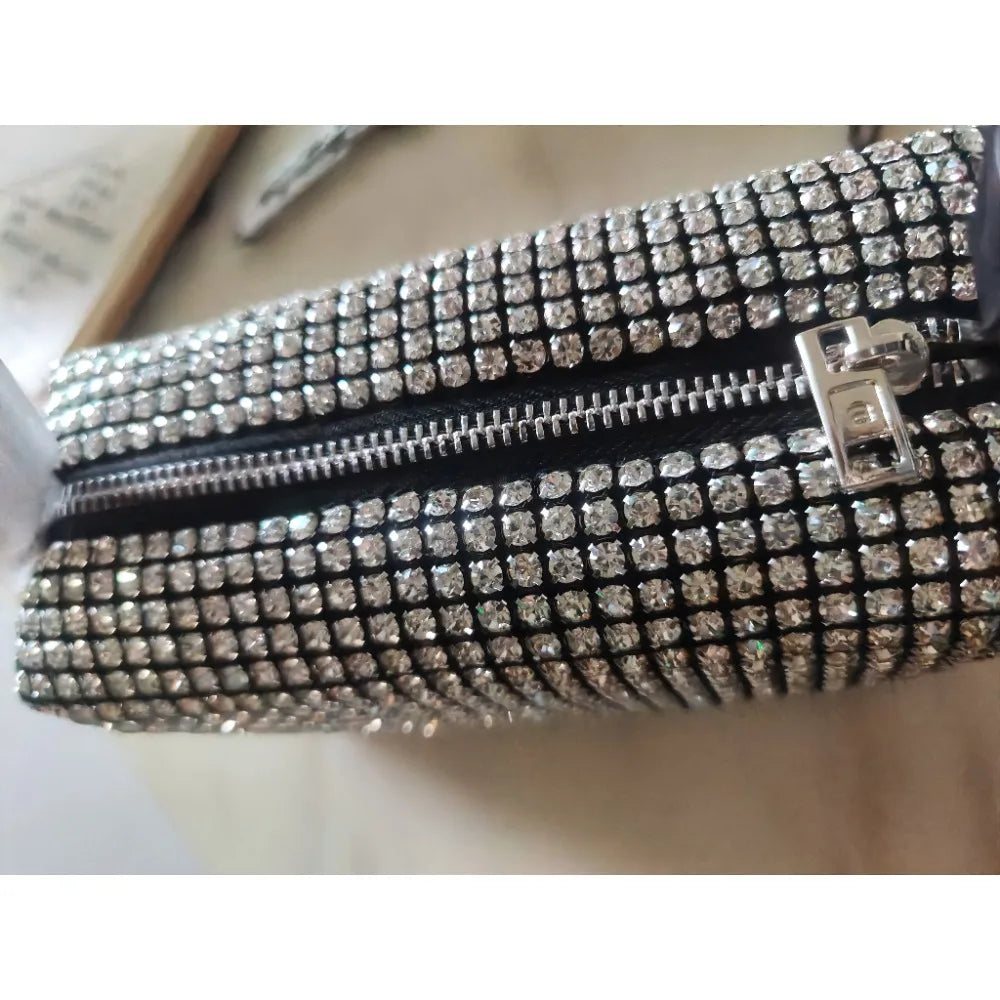 2025 Luxury Rhinestone Pearl Evening Bag for Women | Sparkly Stage Performance Purse | Elegant Dinner Party Clutch Crossbody Bag