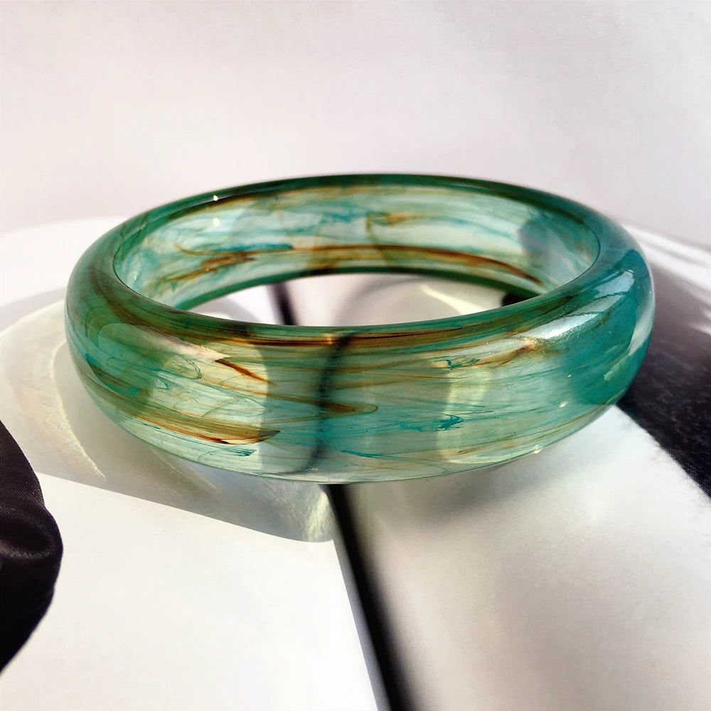 UJBOX Waterproof Acrylic Chunky Bangles Bracelets For Women Mother's Day Valentine's Day Jewelry Gift Wholesale