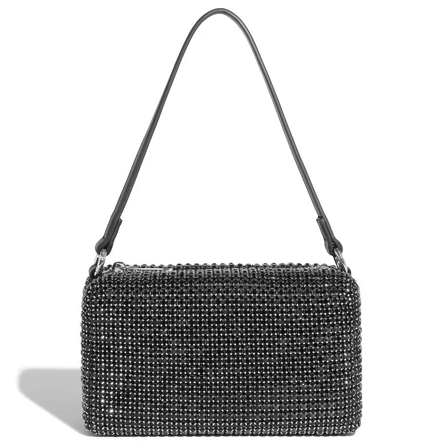 2025 Luxury Rhinestone Pearl Evening Bag for Women | Sparkly Stage Performance Purse | Elegant Dinner Party Clutch Crossbody Bag