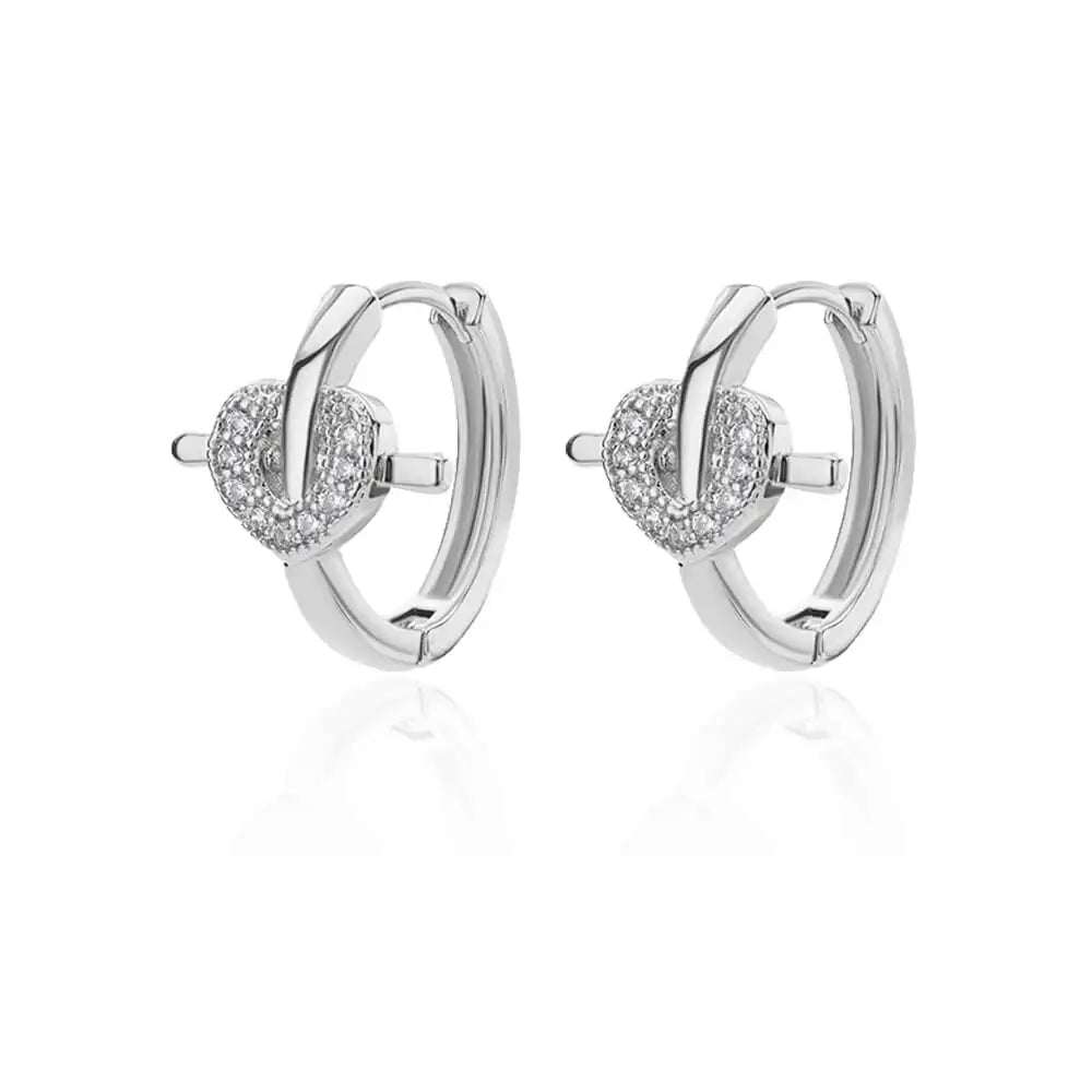 Zircon Round Star Earring For Women Geometric Stainless Steel Heart Hoop Earring Party Wedding Aesthetic Jewelry Gift 2025