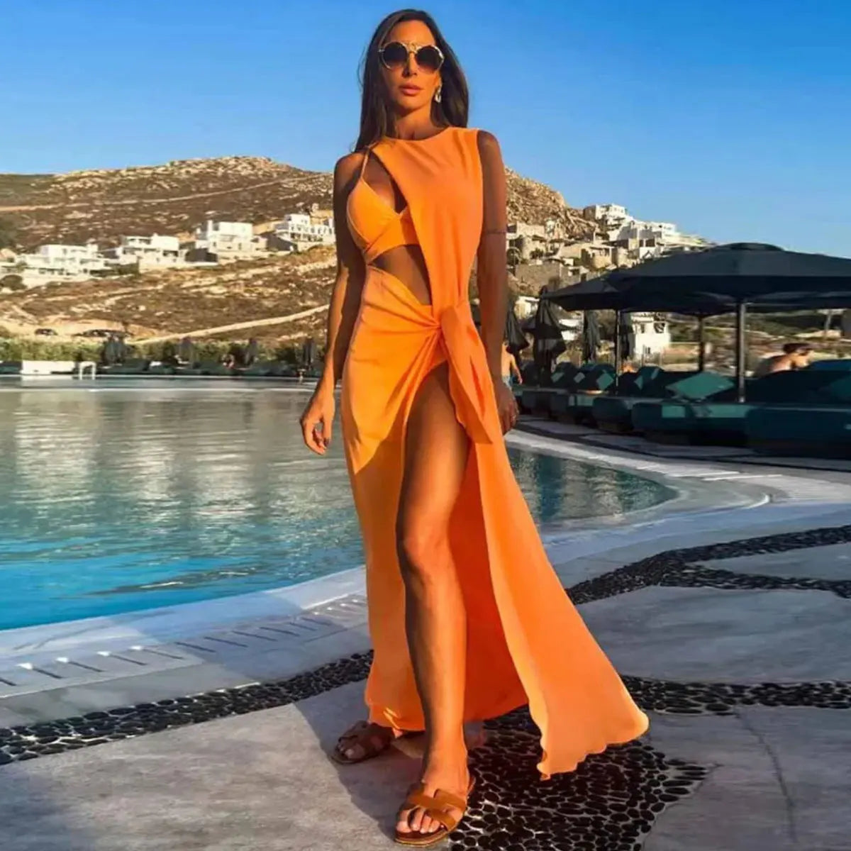 Black Sexy Bikini Pantdress Set Swimwear Women 2025 Off Shoulder SwimSuit Summer Ladies Bikini Dress Mesh Bathing Suit Beachwear