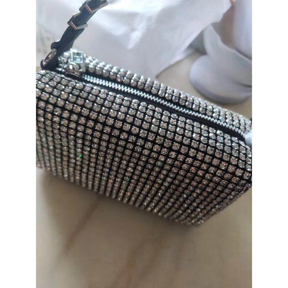 2025 Luxury Rhinestone Pearl Evening Bag for Women | Sparkly Stage Performance Purse | Elegant Dinner Party Clutch Crossbody Bag
