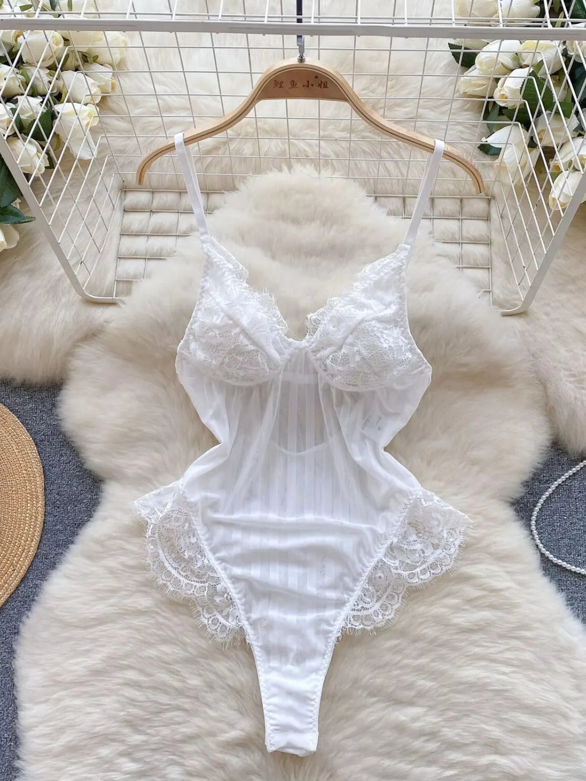 ssTss Black Vest Sling Bodysuit Women's Sexy Backless Mesh Lace Design Slim Fit Body Tight One-pieces Top Lingerie Rompers