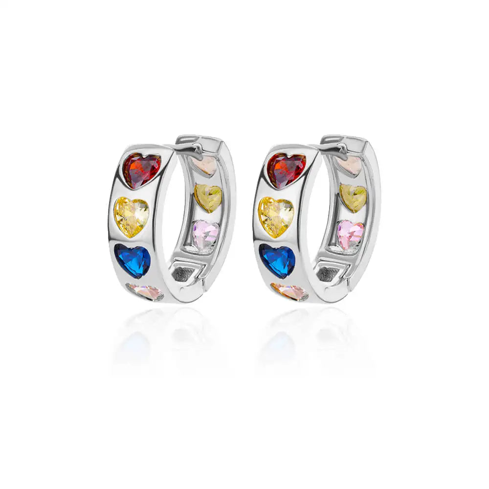 Zircon Round Star Earring For Women Geometric Stainless Steel Heart Hoop Earring Party Wedding Aesthetic Jewelry Gift 2025