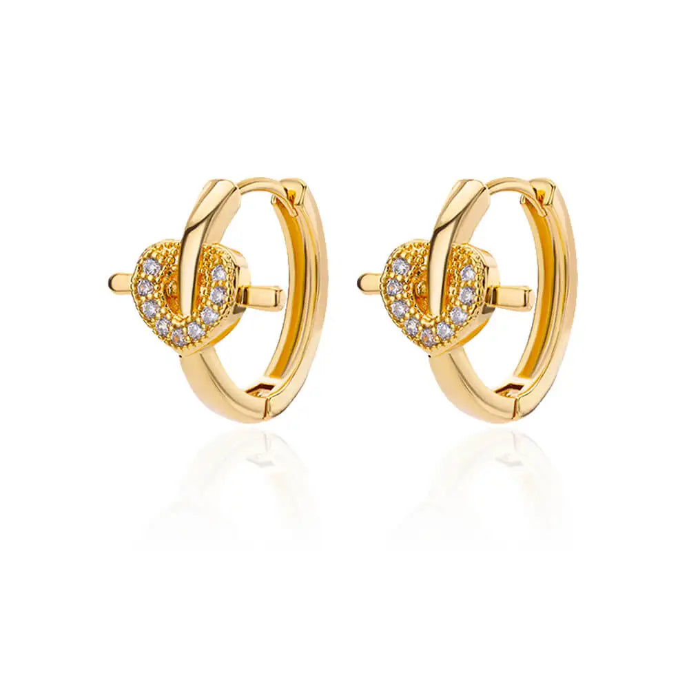 Zircon Round Star Earring For Women Geometric Stainless Steel Heart Hoop Earring Party Wedding Aesthetic Jewelry Gift 2025
