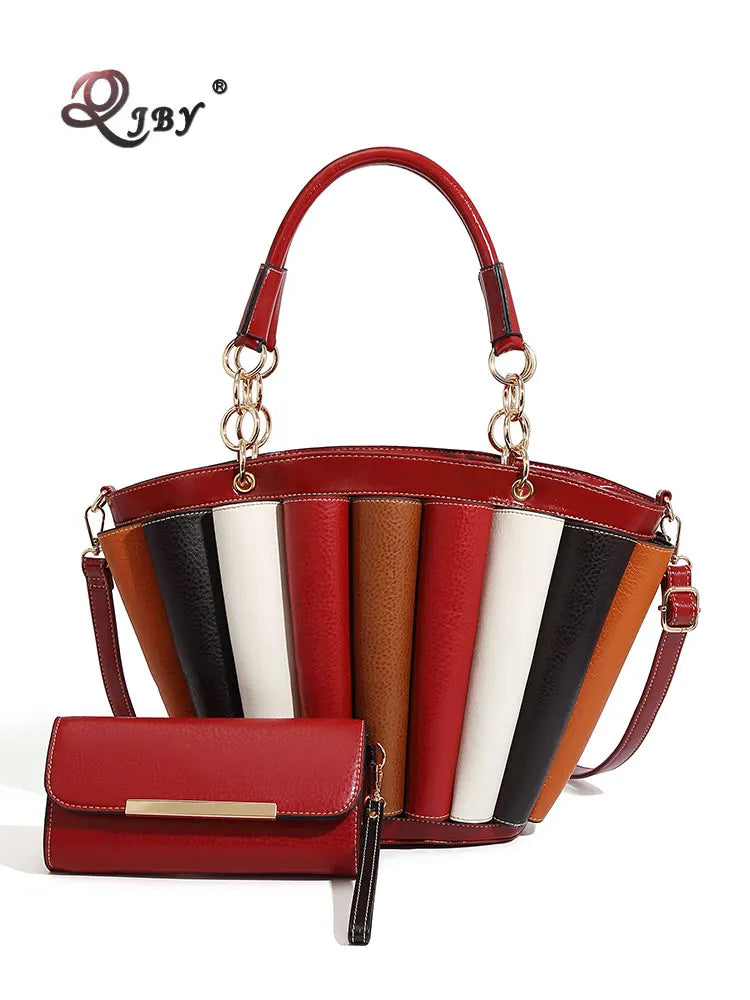 Bag Woman Large Capacity Leather Purse Fashion Designer Top Handle Handbags Women Crossbody Large Bags for Women,Metal Handle