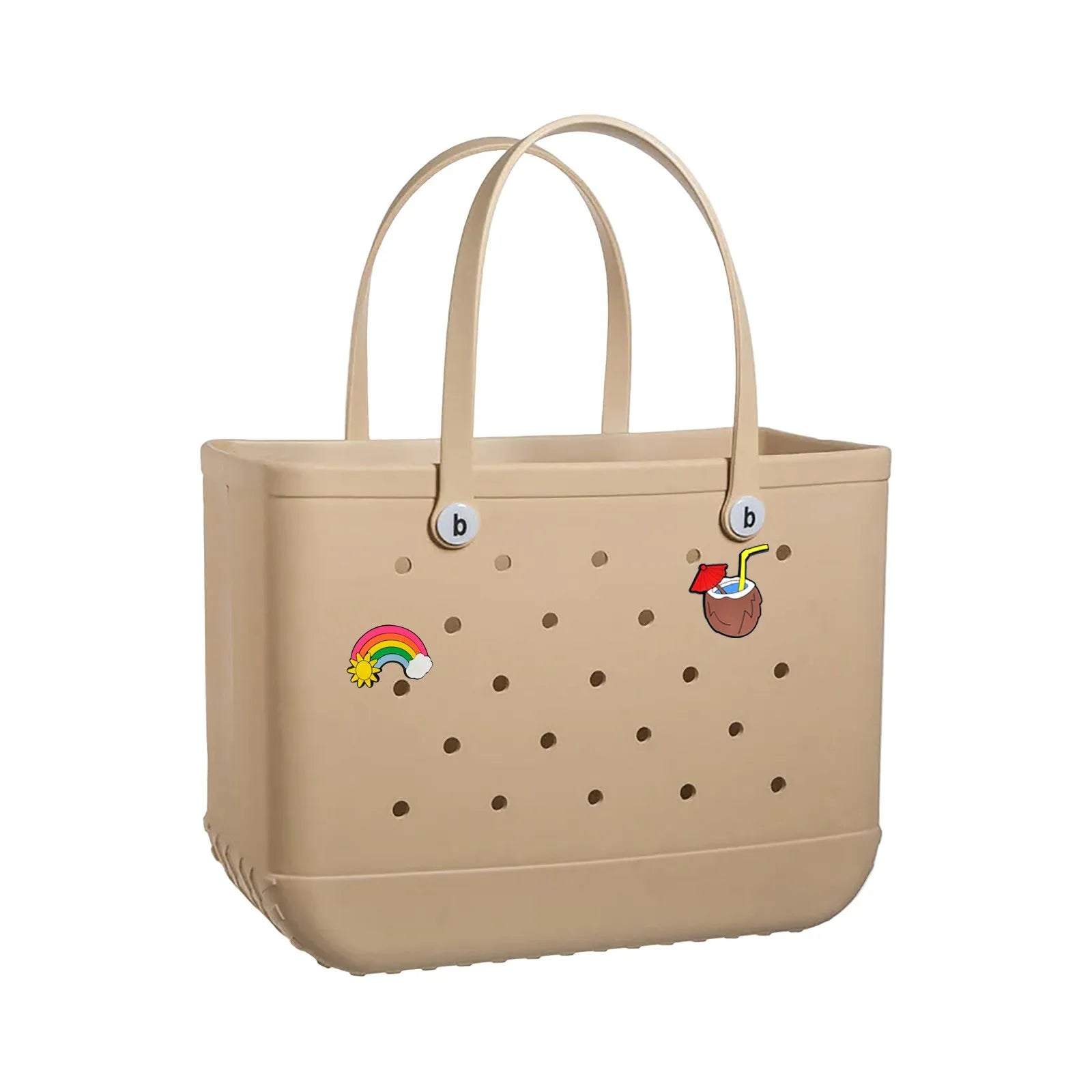 38x13x32cm Beach Bogg Bag Tote Silicone Basket Waterproof Mini Jelly Handbag Picnic Basket Multi-Purpose Croc Handbag Beach Bags