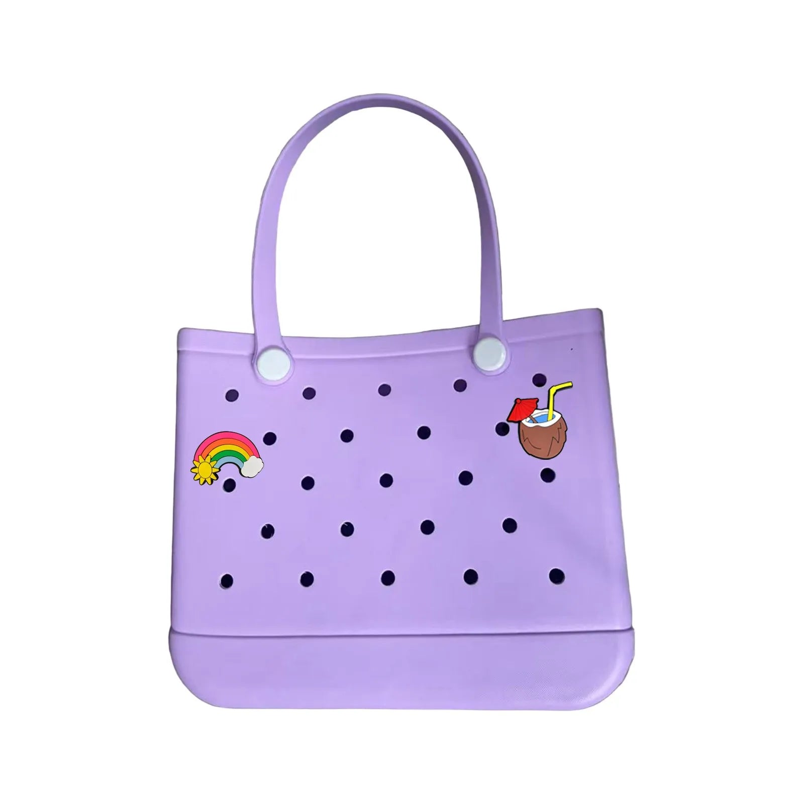 38x13x32cm Beach Bogg Bag Tote Silicone Basket Waterproof Mini Jelly Handbag Picnic Basket Multi-Purpose Croc Handbag Beach Bags