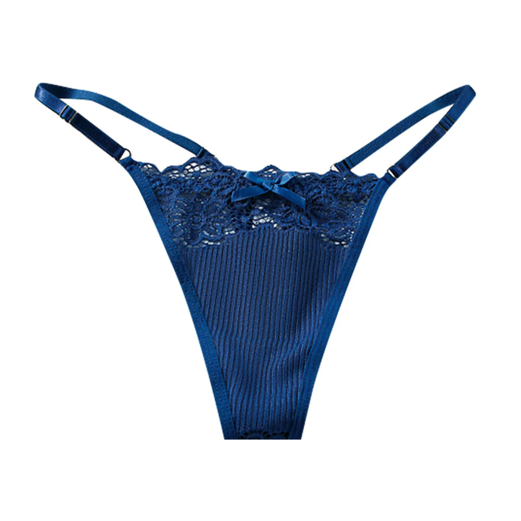 Lace G-String Sexy Lingeries For Women Thin Strappy Floral Hollow Out T-Back Female Temptation Intimates Solid Ribbed Undearwear