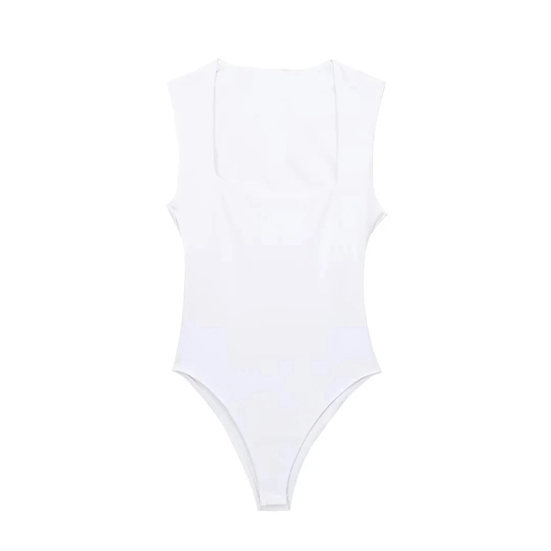 TRAF Woman Bodysuit Summer Sleeveless Tops Blue Body Sexy Women Corset Black White Bodysuit Lingerie One Piece Slimming Bodysuit