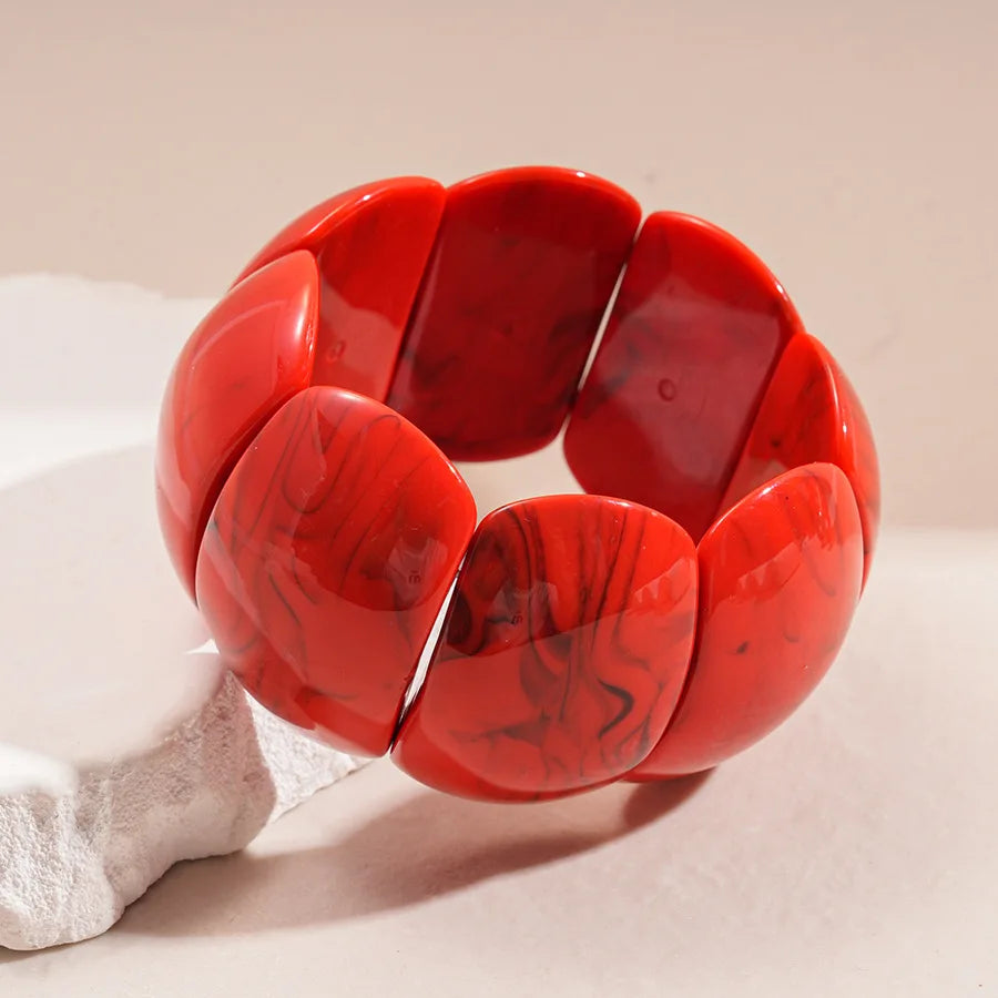 New Trend Acrylic Irregular Geometric Exaggerated Chunky Bangles for Women Statement Charm Smudge Goth Bracelets Jewelry B1