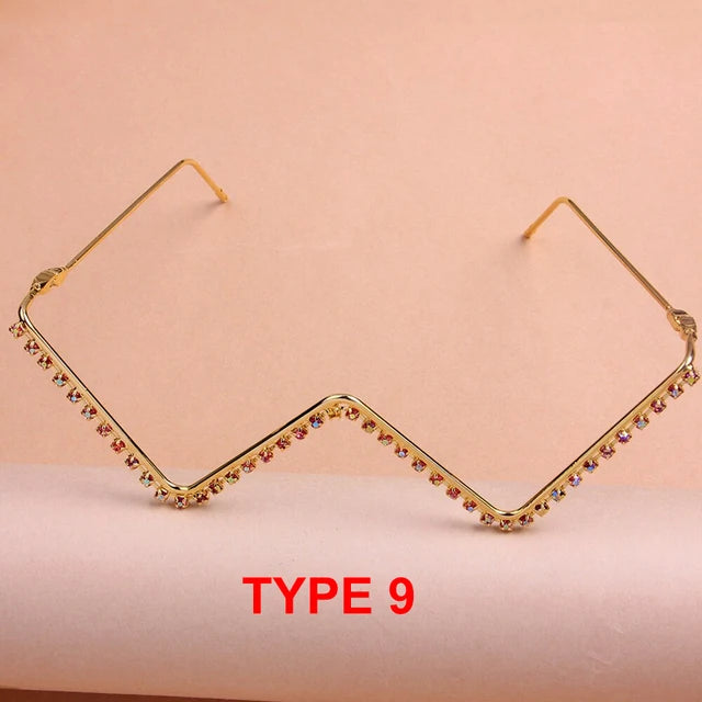 Stonefans Long Fringed Glasses Frame Designer Vintage 2022 Eyeglasses Without Lens for Women Face Decorations Helloween Jewelry