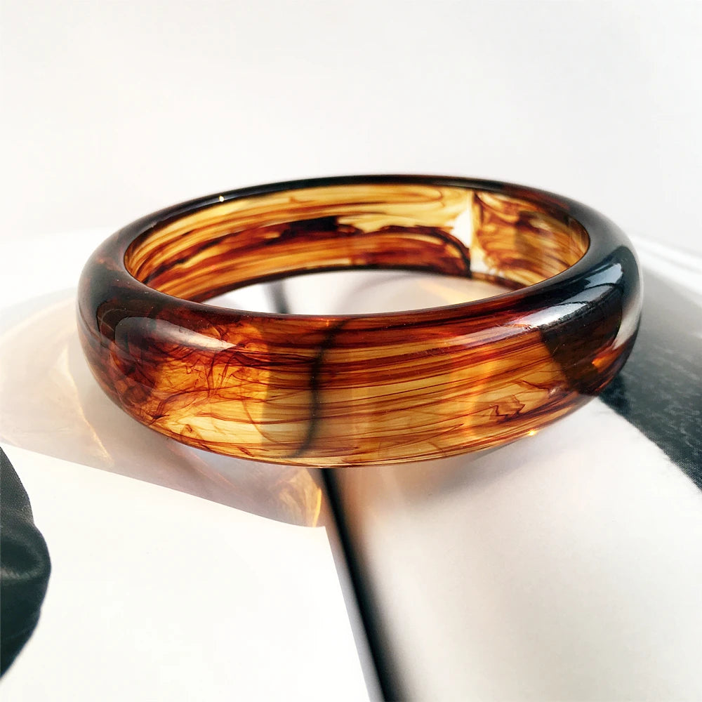 UJBOX Waterproof Acrylic Chunky Bangles Bracelets For Women Mother's Day Valentine's Day Jewelry Gift Wholesale