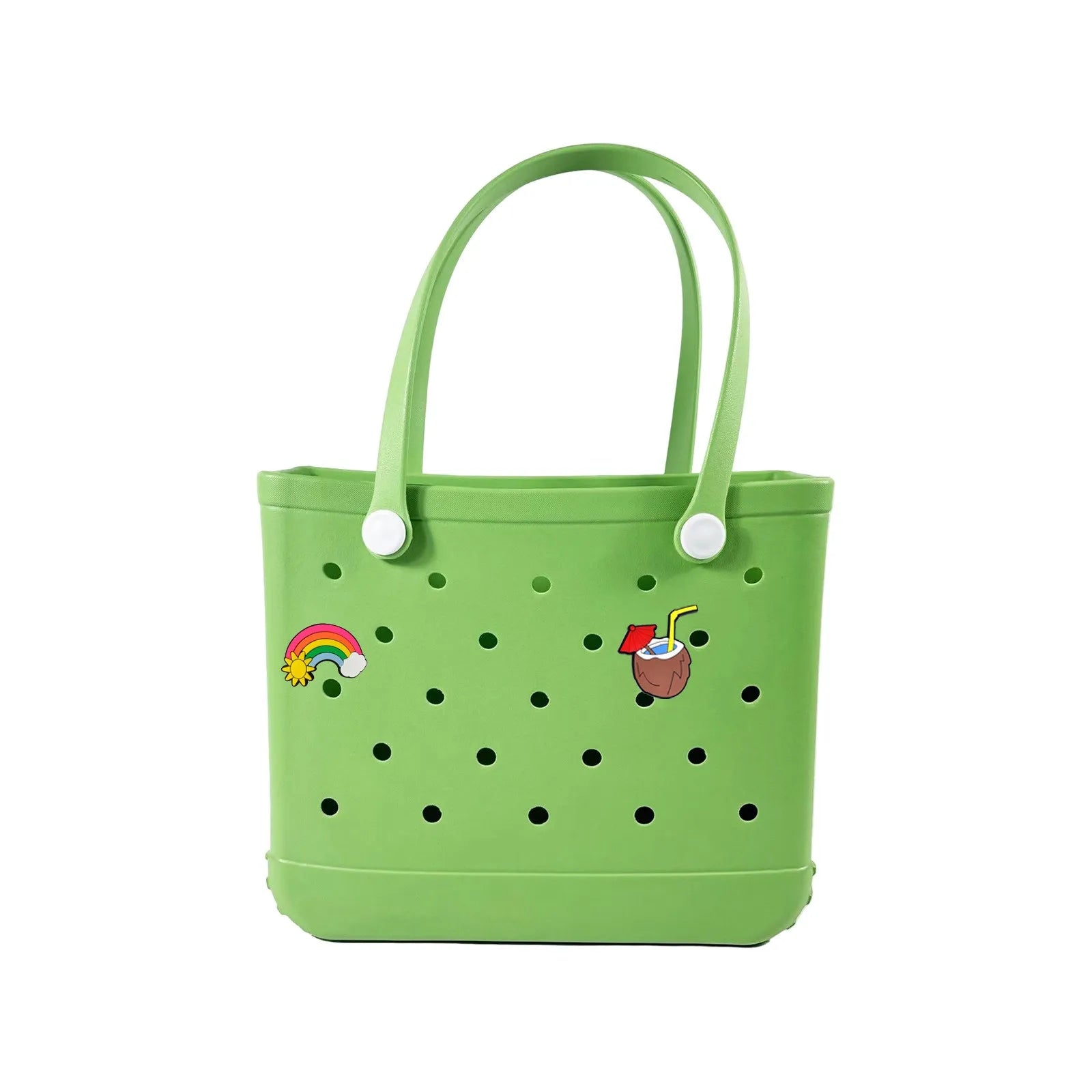 38x13x32cm Beach Bogg Bag Tote Silicone Basket Waterproof Mini Jelly Handbag Picnic Basket Multi-Purpose Croc Handbag Beach Bags